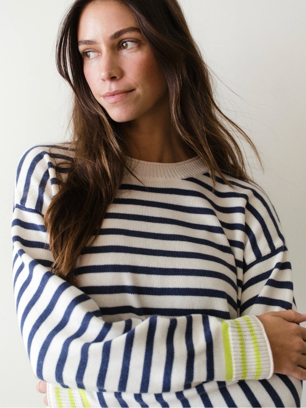 Marine Layer Suki Rollneck Sweater in Navy Stripe